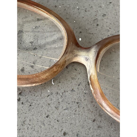 Bausch & Lomb B&L Eyeglasses Frames ONLY round oversized Italy 55-17-140 brown - Picture 13 of 15